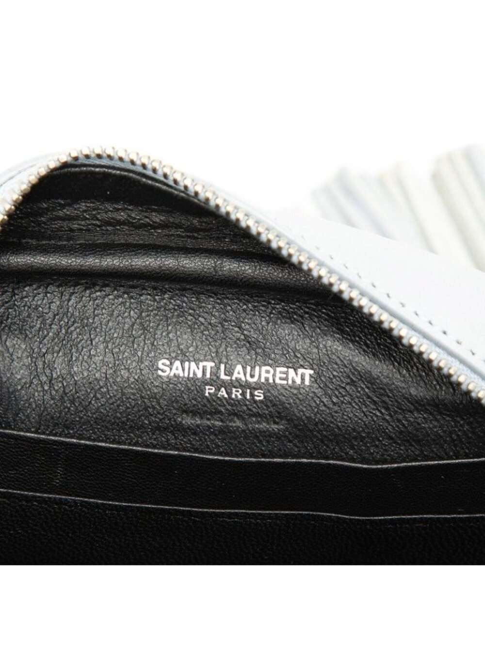 Saint Laurent YSL Logo Bloga Tassel Mini Shoulder Bag Blue Leather - Picture 5 of 6
